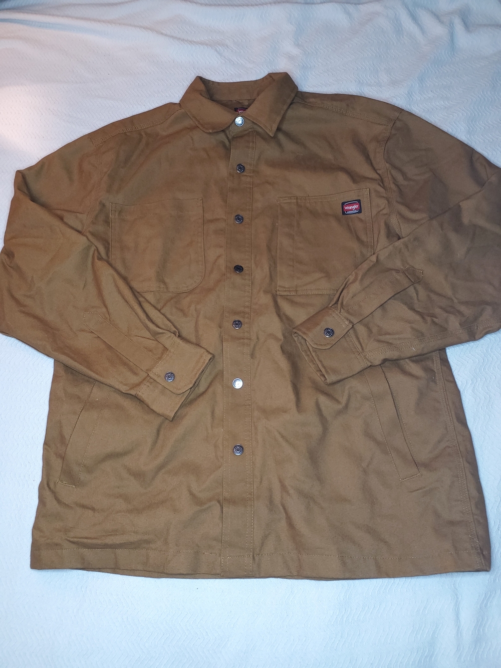 Wrangler Workwear Shirt Jacket Long Sleeve Button-down L Brown NWT